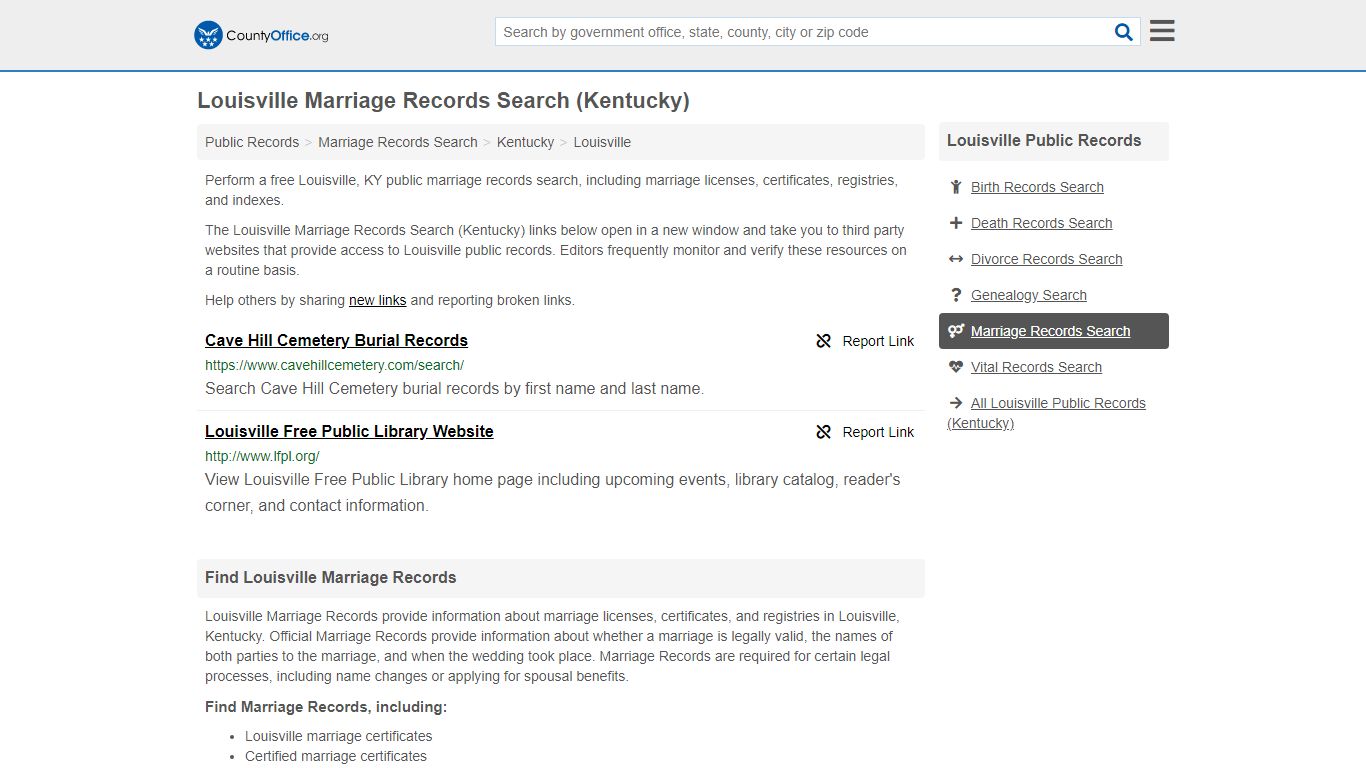 Marriage Records Search - Louisville, KY (Marriage Licenses & Certificates)